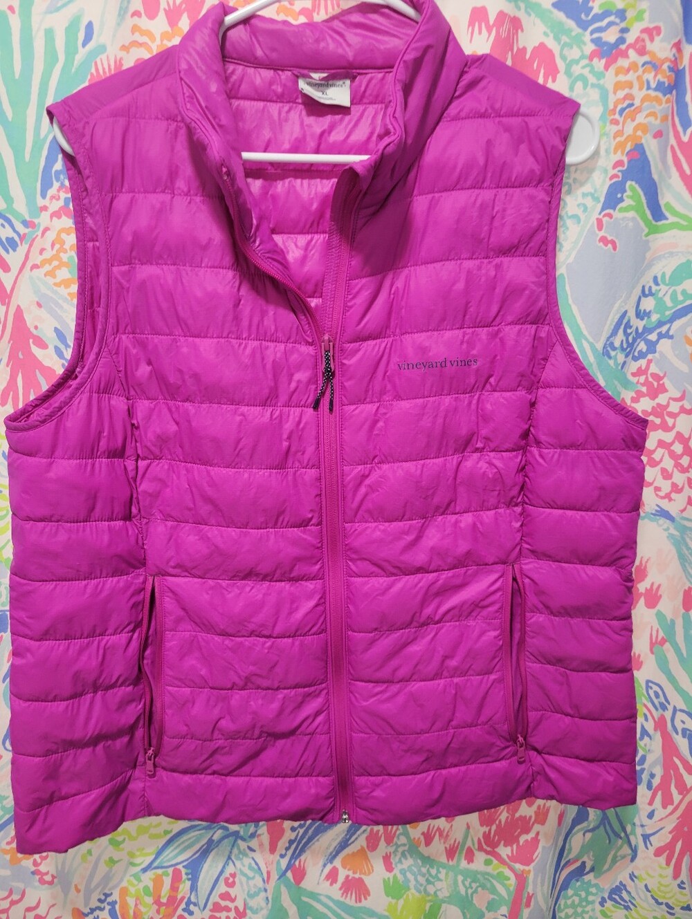 Vineyard Vines Hot Pink Quilted Puffer Vest